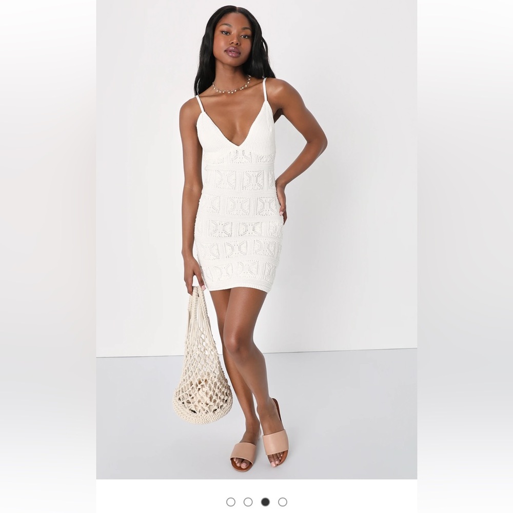 Lulus crochet sleeveless mini dress